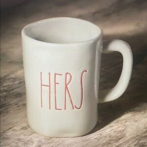 White Mug with Pink 'HERS' Text